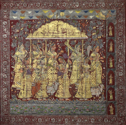 Gopis Under Tree - 04, , Ethnic Art - Artisera