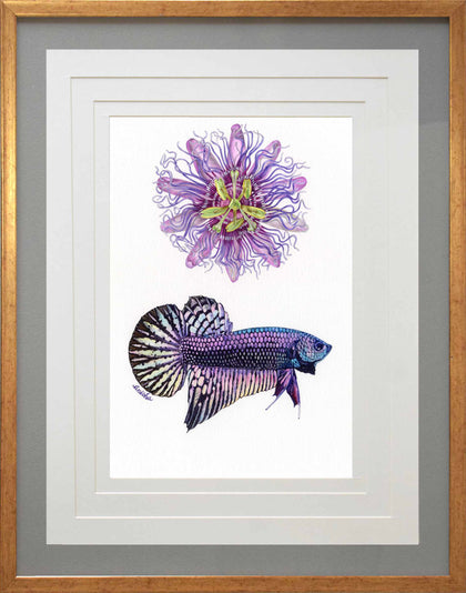 Passion Flower & Alien Copper Pink Betta, Anisha Koshy, Internal - Artisera