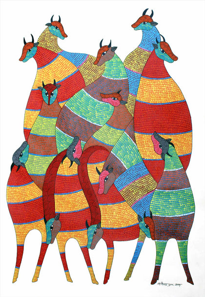 Gond - Untitled 201, Rajendra Kumar Shyam, Arts of the Earth - Artisera