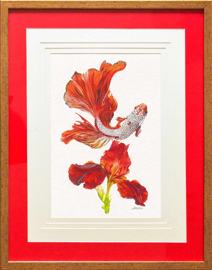 Siamese Fighting Fish with Bearded Iris, Anisha Koshy, Internal - Artisera