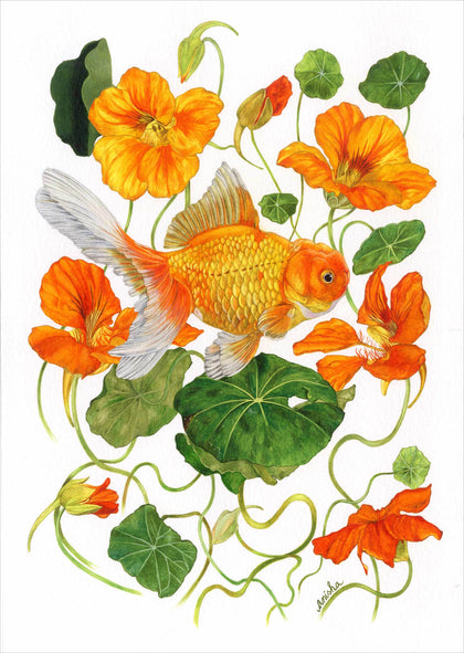 Goldfish with Nasturtium, Anisha Koshy, Internal - Artisera